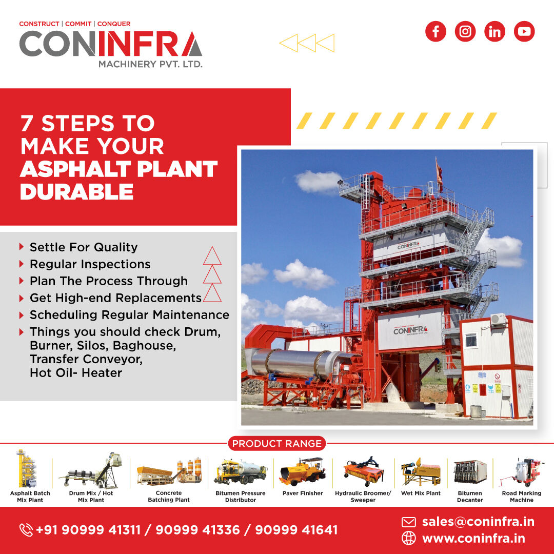ConinfraPvtLtd's tweet image. Ensure the longevity of your asphalt plant with these 7 essential steps.

#AsphaltPlant #DurabilityTips #ConstructionMaintenance #coninfra #RoadInnovation #RoadConstruction #AsphaltBatching #AsphaltMixingPlant
