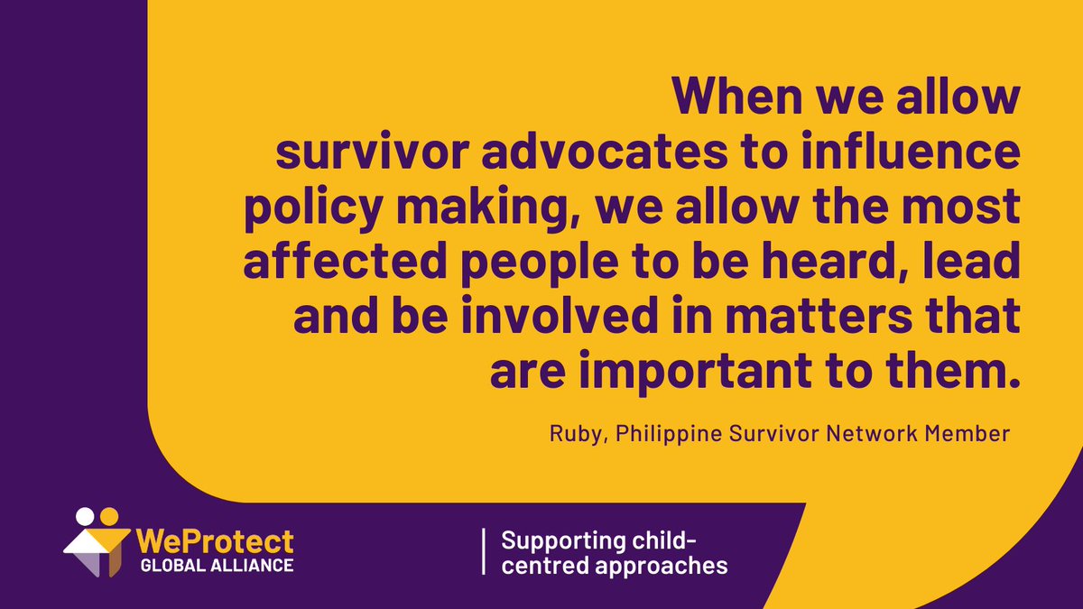 📌Our latest Global Threat Assessment highlighted a missed opportunity to incorporate, amplify and action the voices of survivors to build a stronger and child-centred response across the entire ecosystem. Read more about organisations doing this work: weprotect.org/response/child…