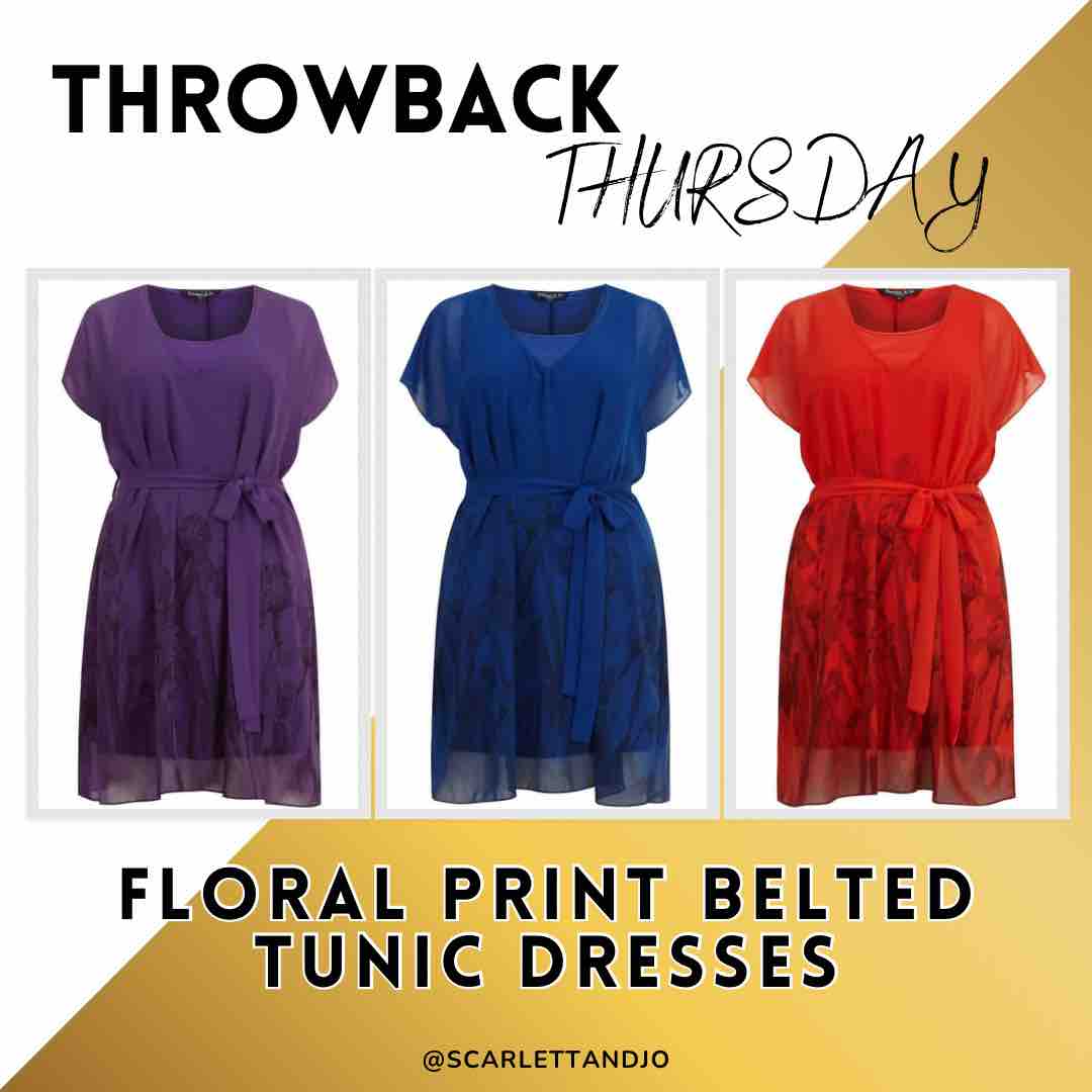 #ThrowbackThursday to our Floral Print Belted Tunic Dresses

Bring it back or bring it to the bin?

#plussizefashion #plussizedresses #occasiondresses #plussizeluxury #curvyfashion #plussizestyle #scarlettandjo