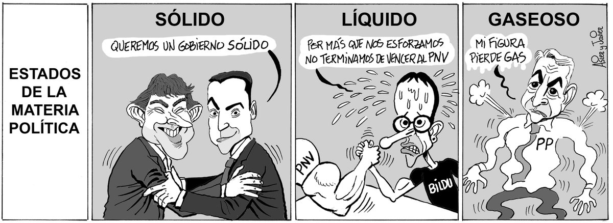 asiersanznieto's tweet image. La tira de hoy en Deia, Noticias de Gipuzkoa y Noticias de Álava #Euskadi #Pactos #PNV #PSE #Ehbildu #PP @NoticiasdeAlava @deia_eus