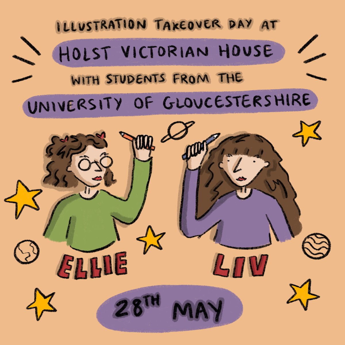 We can't wait to welcome @uniofglos #Illustration students to a very special Illustration Takeover Day! #Halftermfun #Creative #Holst150 @visitchelt @CheltenhamSPRA @wecreatechelt Illustration Takeover Day - Holst Victorian House