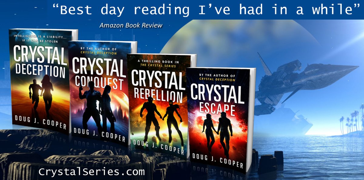 “Fast paced action, a save the world fight.” The Crystal Series – futuristic suspense Start with first book CRYSTAL DECEPTION Series info: CrystalSeries.com Buy link: amazon.com/default/e/B00F… #asmsg #ian1