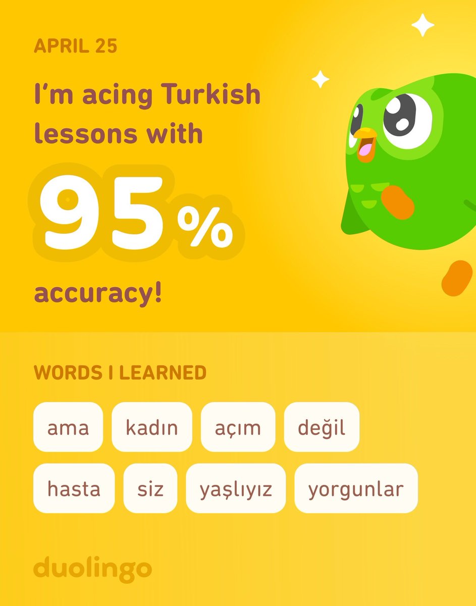 sarasfadous's tweet photo. I’m learning Turkish on Duolingo! It’s free, fun, and effective. https://t.co/KxgTCwa9BP