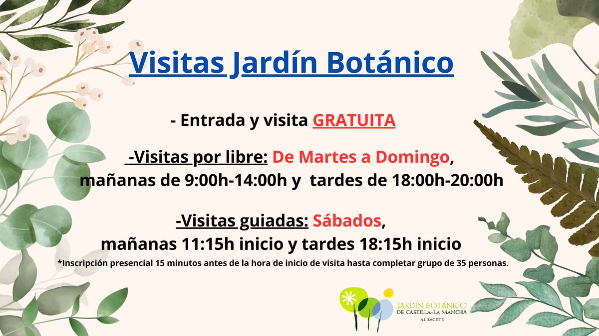 🤷¿A qué estás esperando?🤷‍♂️

🏃¡Visita el Jardín Botánico!🏃‍♀️

#jardinbotanico #jardinbotanicoclm #albacete #castillalamancha #365cosasquehacerenalbacete