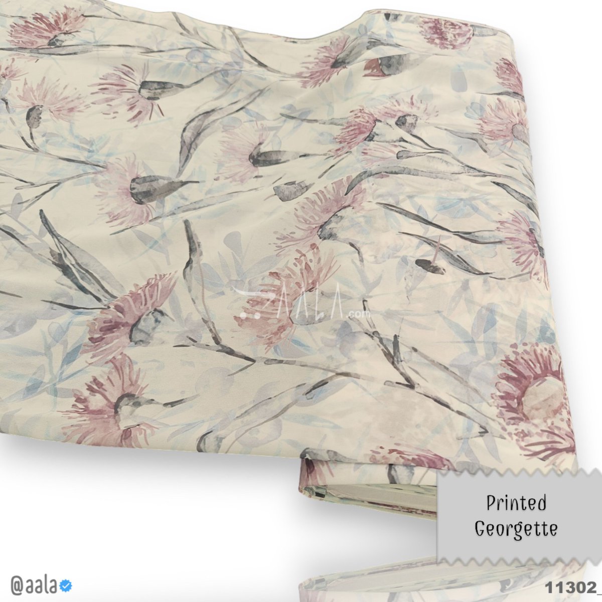 Printed Georgette Fabrics at aala.com #aala #onlinefabrics #fashionfabrics #fashiondesigners #printed #georgette #prints #floral #bride Buy Online at aala.com/p/11302