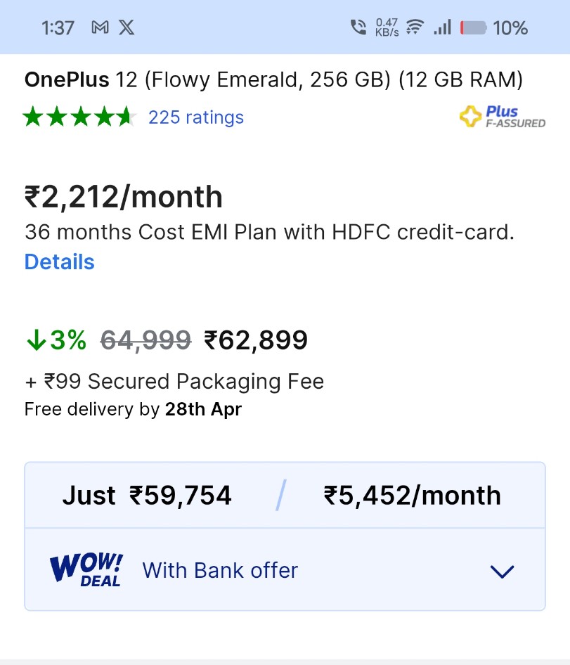 OnePlus 12 at 59.7k is steal deal. 💯💯🔥