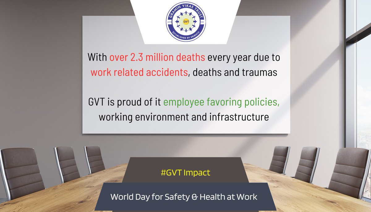 Every year, 2.3 million lives are lost to work-related accidents & traumas. At GVT, our employee-centric policies, safe working environment, & robust infrastructure prioritize their well-being. Together, we're building a safer tomorrow.  #WorkplaceWellness