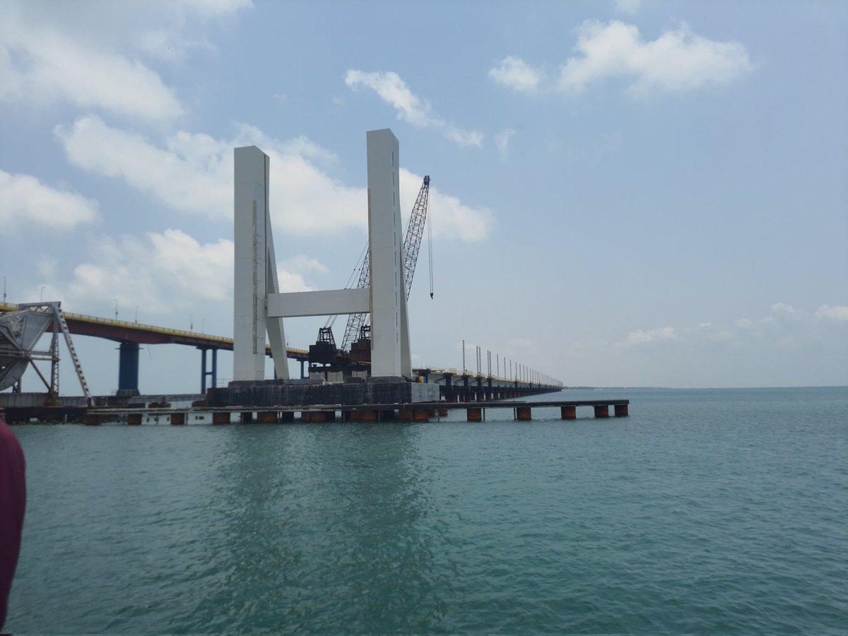 New Pamban bridge rameswaram work progress 💪