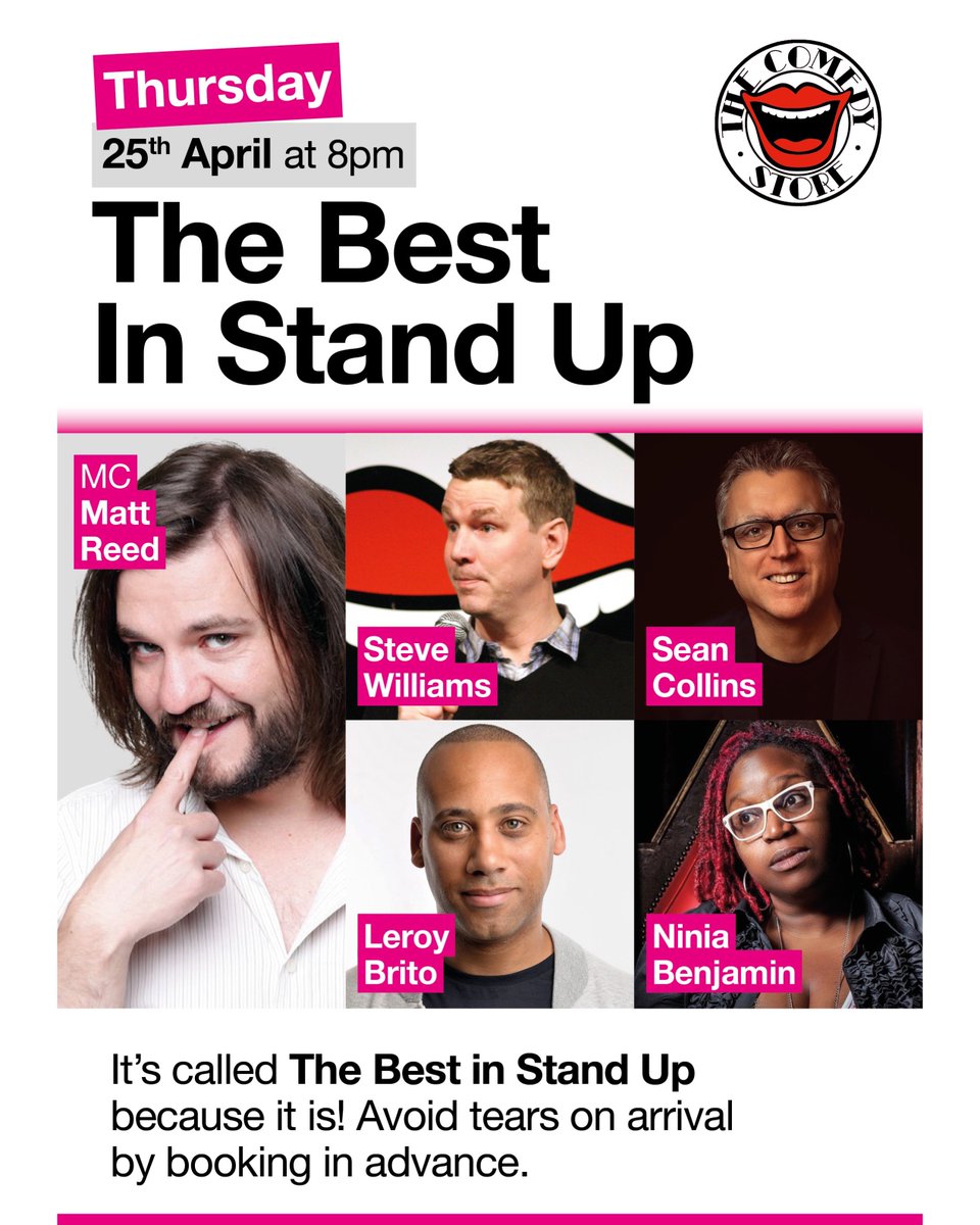 Tonight! Wowsers. What a line up! thecomedystore.co.uk