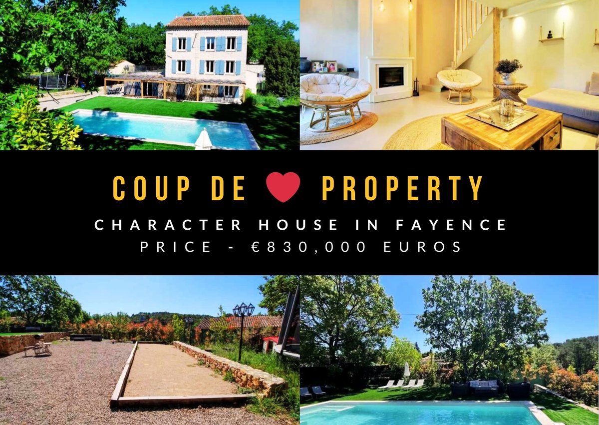 Coup de Coeur Guaranteed in Fayence! This magnificent renovated stone house combines charm and comfort in a quiet green neighbourhood only 5 minutes from shops. my-french-house.com/property-in-fr…  #CharacterHomes #FrenchProperty #CoupdeCoeur