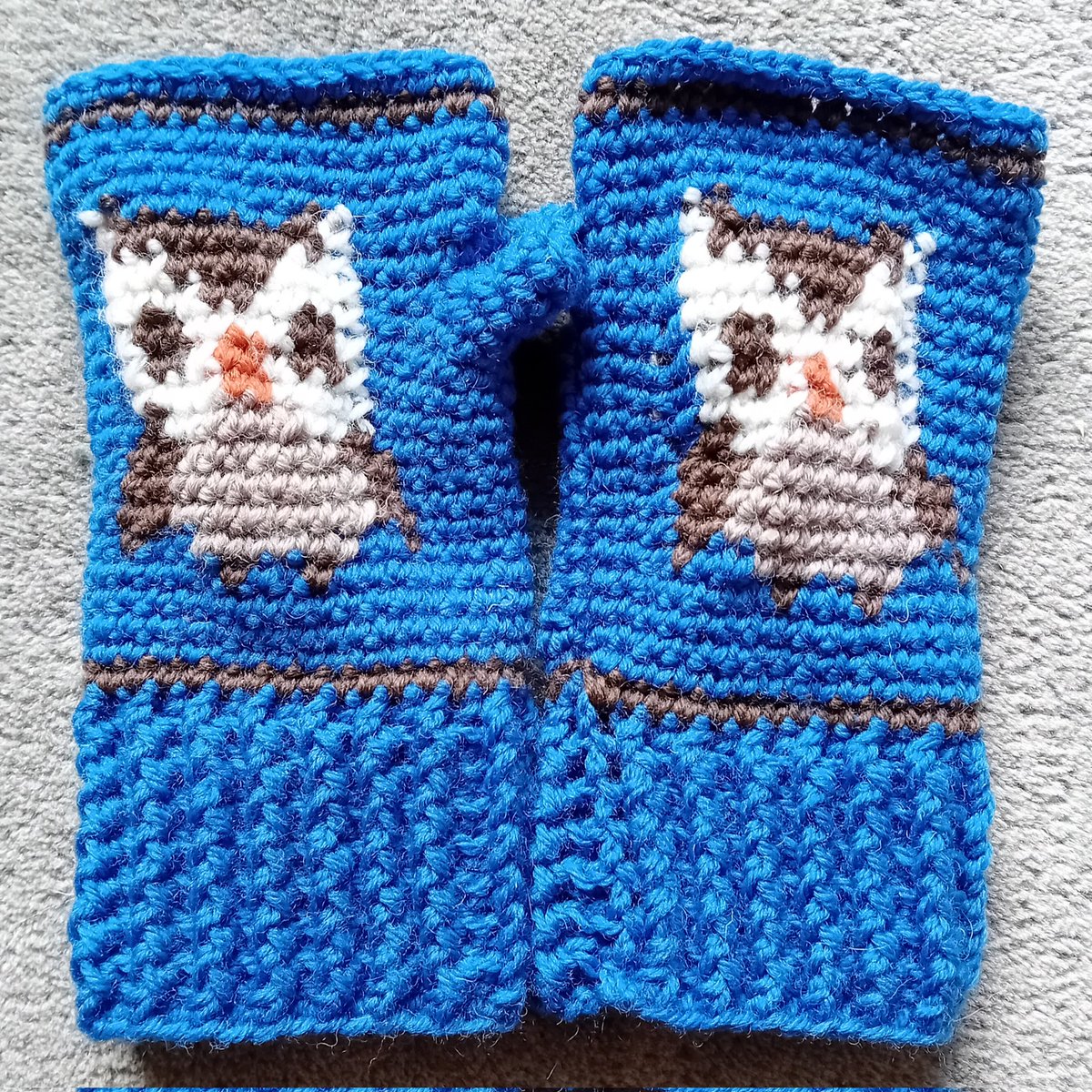 Helenintgarden's tweet image. #ThreeThingsThursday #Gratitude
1) a crow came &amp;amp; ate the gorey dead pigeon that appeared on the lawn, saving us a nasty job🐦‍⬛💚
2) I worked out how to make an owl hat to match my owl gloves 🦉🧶
3) a lovely sunny day relaxing at home on my own🌞🏡📚🧶