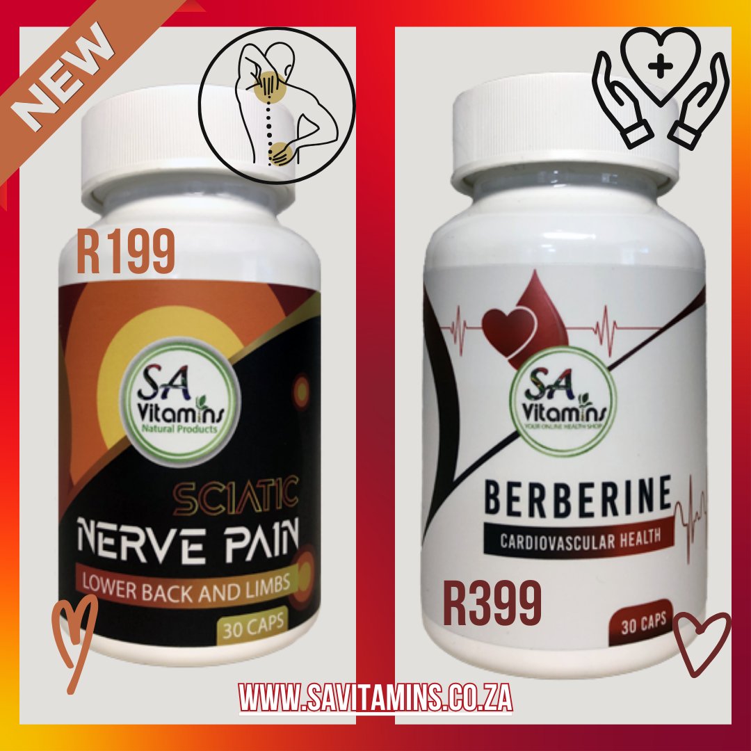 🎉 We're thrilled to introduce our two brand new products that are taking our online store by storm! 

Get yours here:
Sciatic Nerve pain - savitamins.co.za/products/sciat…

Berberine - savitamins.co.za/products/berbe…

#NewProducts #HealthTransformation
