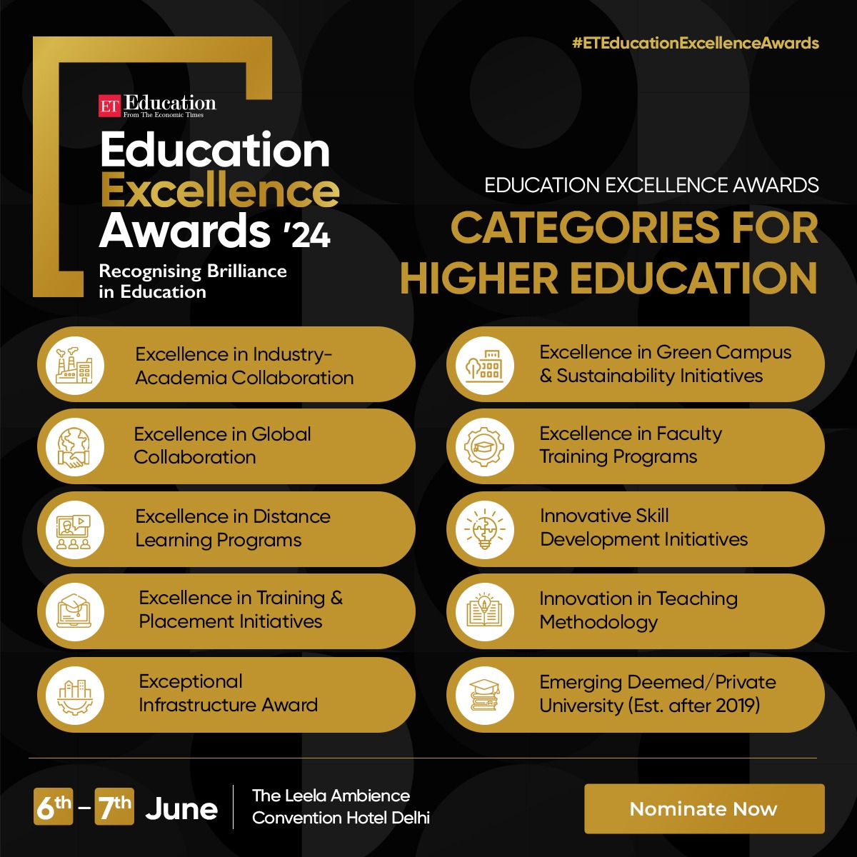 🎓 Celebrating Academic Excellence at its Peak! 🏅 Join us at the #ETEducationExcellenceAwards as we honor the pinnacle of higher education achievement. 

Nominate Now - bit.ly/4b9KFVN

#ETEducationExcellenceAwards #ETEducation #Awards #Education #TechInEducation