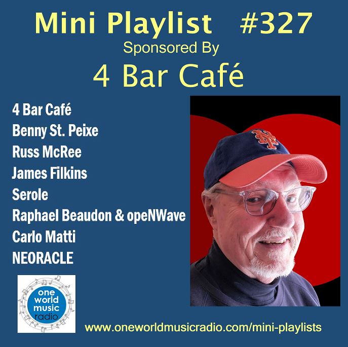 Congratulations to 4 Bar Cafe, another winner on our Easter event, and wins a FREE mini playlist.

The link to the playlist can be found below
oneworldmusicradio.com/mini-playlists
#owmr #newmusic #instrumentalmusic #playlist