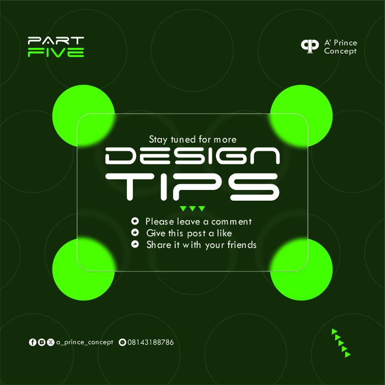 Tips for using alignment and balance in your design

1. Purposeful emptiness 
2. Hierarchy enhancement 
3. White space
4. Create contrast 

Stay tuned for more design tips.

#graphicdesign
#graphicdesigning
#graphicdesigner
#aprinceconcept