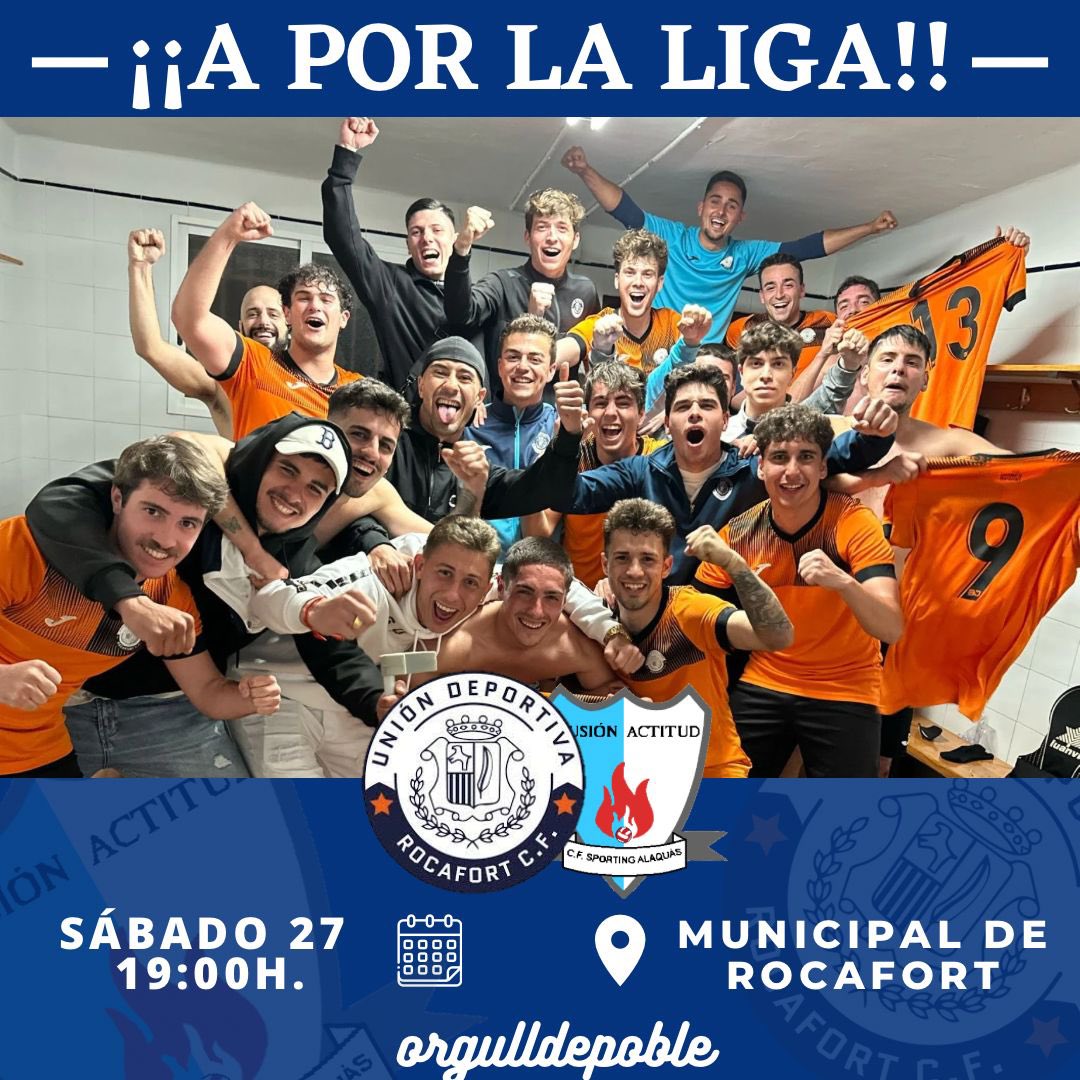 💙🤍 | ⒶⓂⒶⓉⒺⓊⓇ     

☝🏻🔛| 3ªFFCV - J26|
🆚 #CFSportingAlaquas
📆 27 de Abril de 2024
⏰ 19:00h
🏟️ Municipal de Rocafort

 ¡1, 2, 3 UNIÓN! 💙🤍

@ffcv_info <a href="/GolsmediaCVal/">Golsmedia Comunidad Valenciana</a> <a href="/esportbase/">ESPORTBASE Media</a> @valenciabasecom
#orgulldepoble
#somunio 🧡🖤