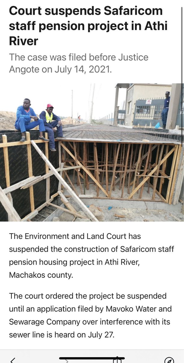 Safaricom’s Staff Pension Housing Project was stopped by the court in 2021 as it sat right on the sewer line.

Kenya being Kenya, they went ahead with the construction and in the doctrine of ef around, they’ve found out.