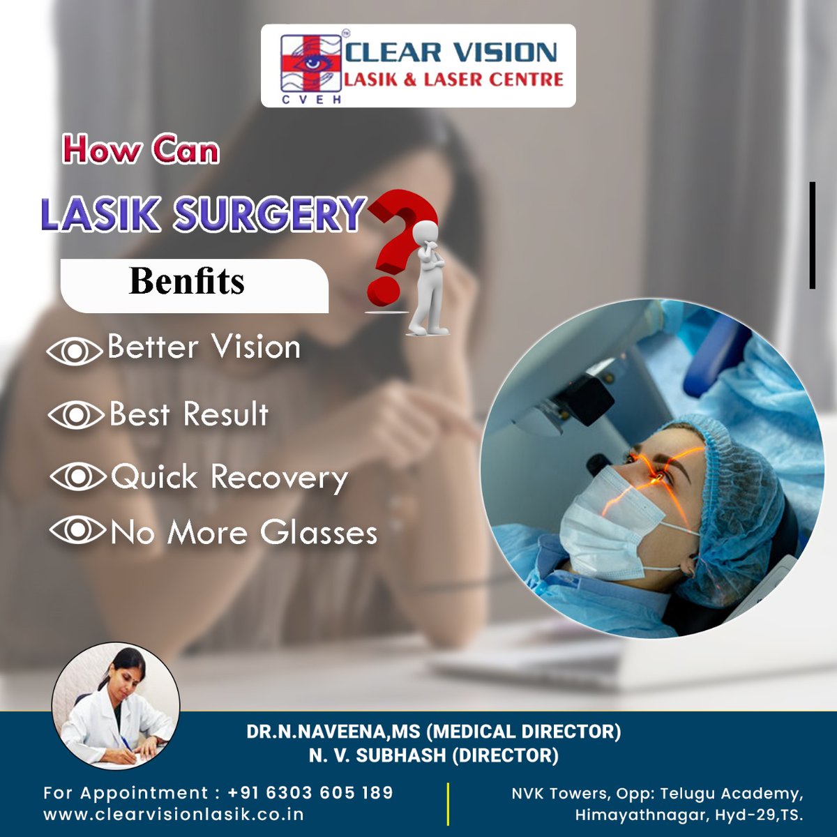 Say goodbye to glasses and contacts With LASIK surgery at Clear Vision LASIK & Laser Center, you can enjoy crystal-clear vision and the freedom to live life without the hassle of corrective lenses.

#lasik #clearvision #lasikbenefits #eyesurgery #nomorecontacts #bettervision