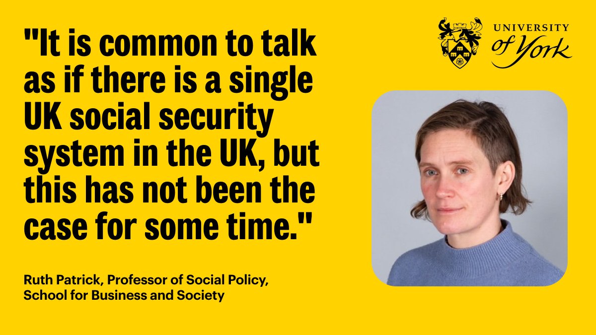 Ever wondered how where you live affects your access to social security? @ruthpatrick0 has been awarded £1.1m from @NuffieldFound to lead the UK's first comprehensive study on how national, regional and local devolution affect social security. Read more: tinyurl.com/bdeh432k