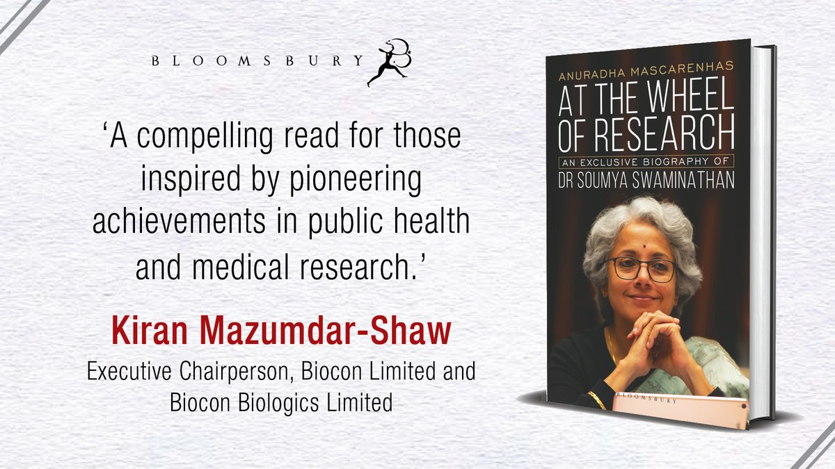 'Dr Swaminathan has become a role model for women scientists not only in our country but across the world.' Kiran Mazumdar-Shaw
Grab a copy of #AtTheWheelOfResearch now!
@doctorsoumya @runaanu