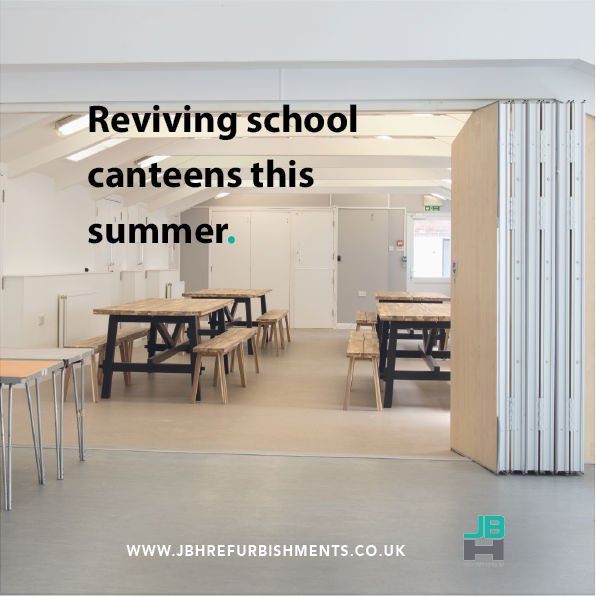 Canteens and communal spaces undergo enormous wear and tear over a school year, but we can help revive them this summer. Contact JBH for all your school refurbishment needs 👇️

▪️0333 207 0339
🔗 jbhrefurbishments.co.uk

#education #headteacher #ukedchat