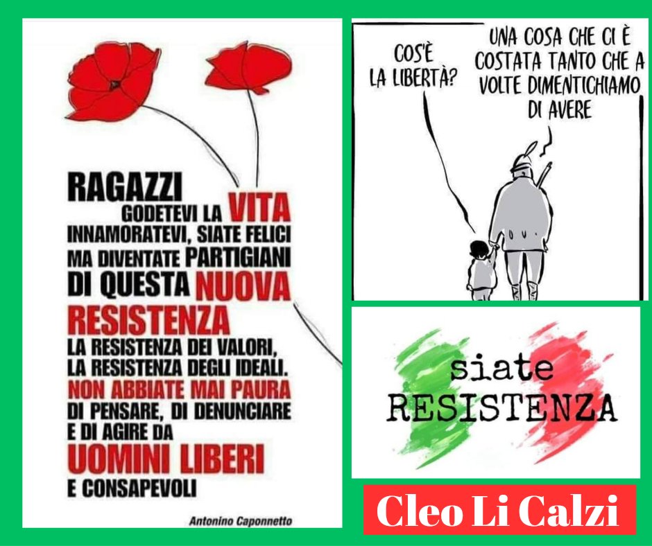 LA LIBERAZIONE non è una festa, è il monito dell'importanza della RESISTENZA, il moto di ribellione contro ogni dittatura.
È dittatura ogni argine alla nostra libera scelta ed autodeterminazione.
È partigiano lottare per i diritti, per le libertà, per la giustizia, per la pace.