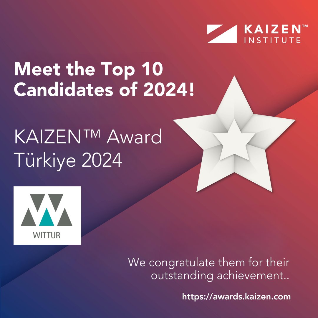 KAIZEN™ Award Türkiye 2024 ilk aşama değerlendirme sürecini tamamladık! İlk 10 aday arasında yer alan  Wittur grubu Türkiye fabrikasını üstün başarılarından dolayı tebrik ederiz 🥳 
linkedin.com/feed/update/ur…
 #AWARD #kaizen #Top10