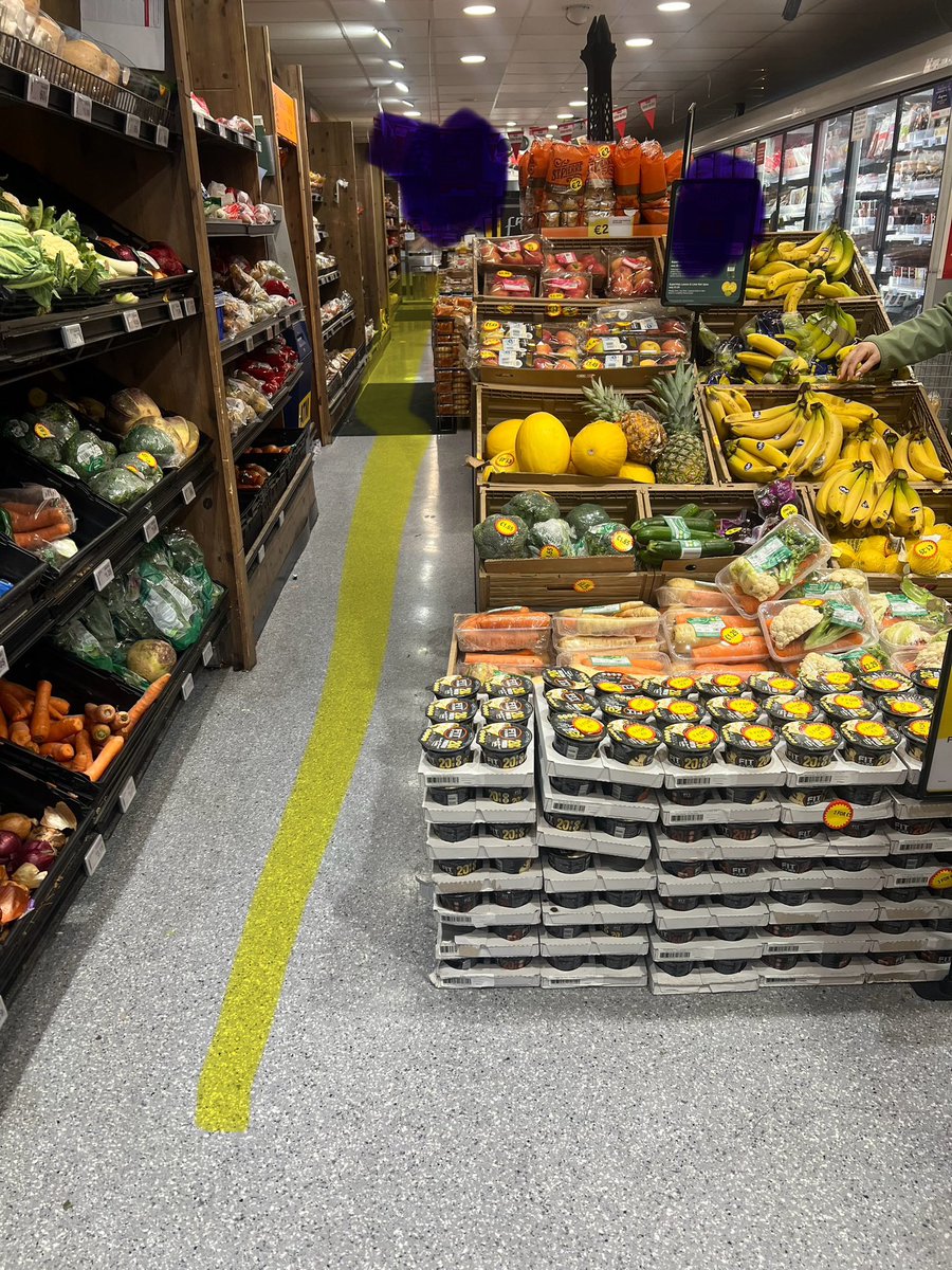 Help ! Accessibility Query 🙌 Is it legal for a branded supermarket to pile loose stock infront of shelves / fridges on the floor in the aisles to a point a trolley / wheelchair can’t squeeze through the aisle ?? @IrishWheelchair @AccessForAll7 @James22034777 @Danielsvoyage28