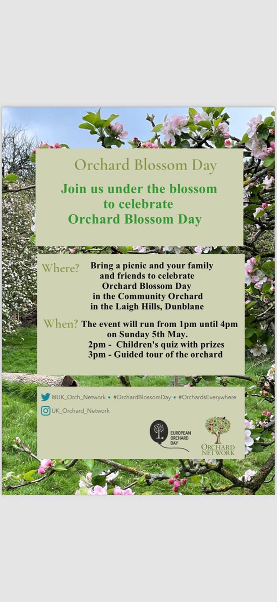 dunblaneinfo's tweet photo. Celebrate Orchard Blossom Day in Dunblane on Sunday 5 May https://t.co/dcpEUdiejy