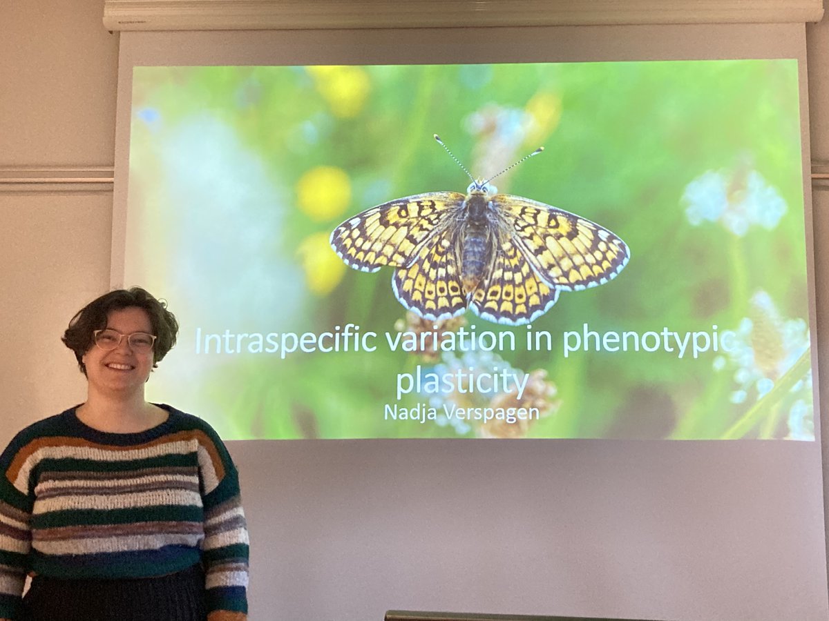 In today's REC seminar, @NadjaVerspagen discussed her PhD research results studying the intraspecific variation in phenotypic plasticity in the Glanville fritillary. We also heard about Nadja's postdoc research plans, this time using the Green-veined white as the study species🦋