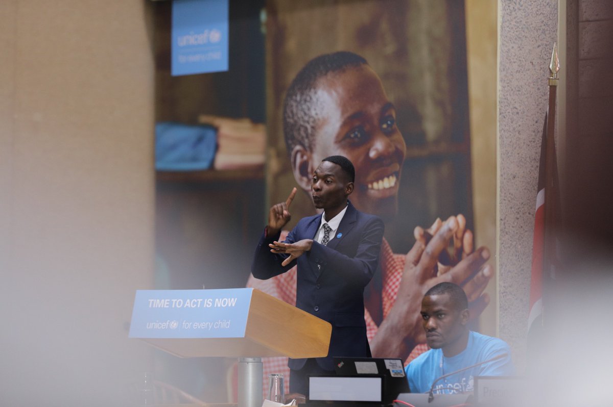 'By addressing barriers to education & providing support for children, we can ensure that every child has the opportunity to contribute positively to society. Let's act now to create a world where no child is left behind,' Abel Kwoba, National Student’s Governor. #TimetoActNOWKe