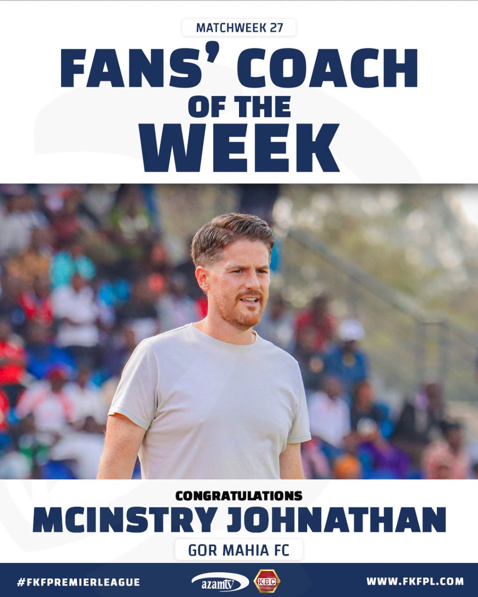 Coach of the Week For Matchweek 27

Johnathan Mckinstry 

#FKFPremierLeague