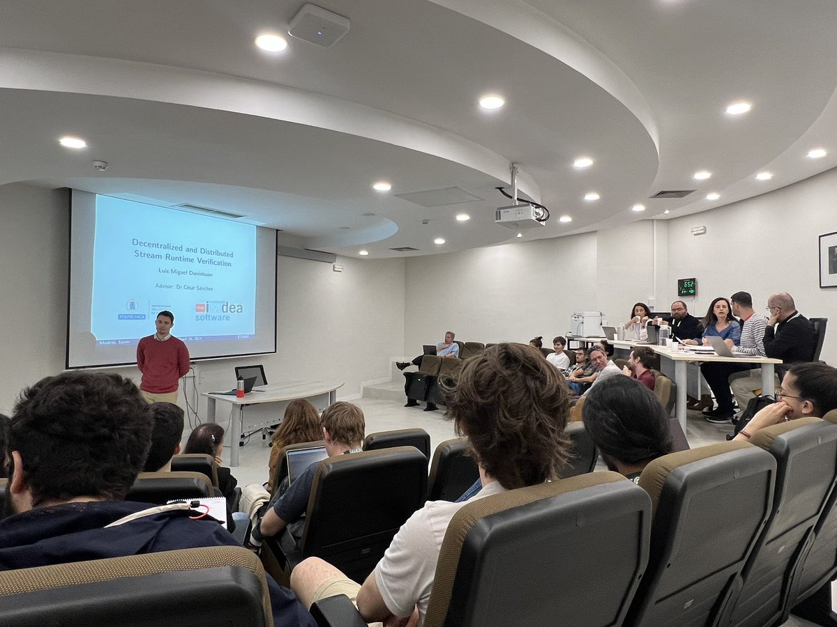 IMDEA_Software's tweet photo. 🔵 #NEWS | In his thesis, Dr. Danielsson proposes decentralized and distributed algorithms based on Stream Runtime Verification to effectively and efficiently monitor decentralized and distributed systems to improve their quality
🌐 https://t.co/NgbkfrJuYj
#imdea #imdeasoftware https://t.co/L1fQTAHOsG