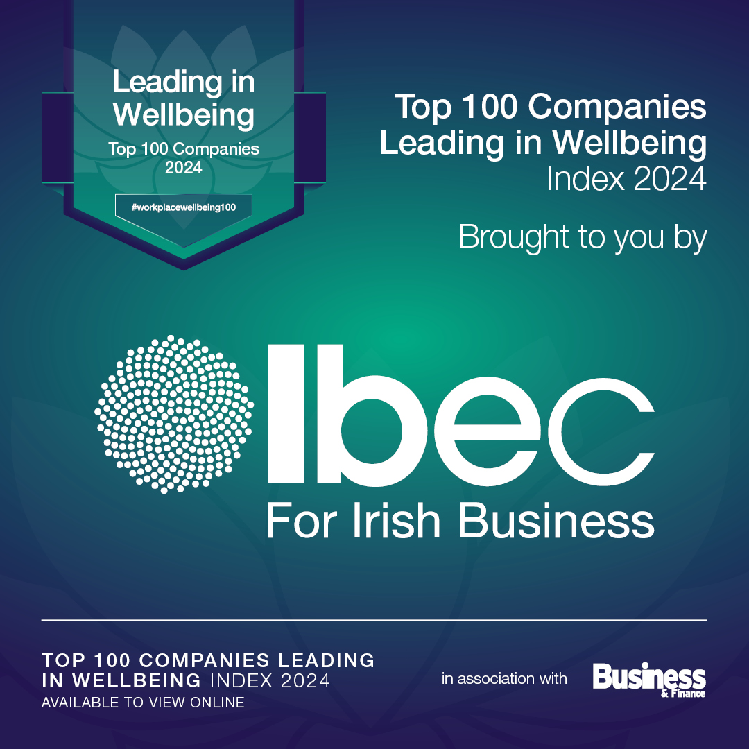 We are proud to announce the 'Leading in Wellbeing Top 100 Index Companies 2024', in partnership with @BandF. The index acknowledges companies in Ireland who are leading the way for employee wellbeing. 

For More Visit: ibec.ie/employer-hub/c…

#WorkplaceWellbeing100 #WorkWell24