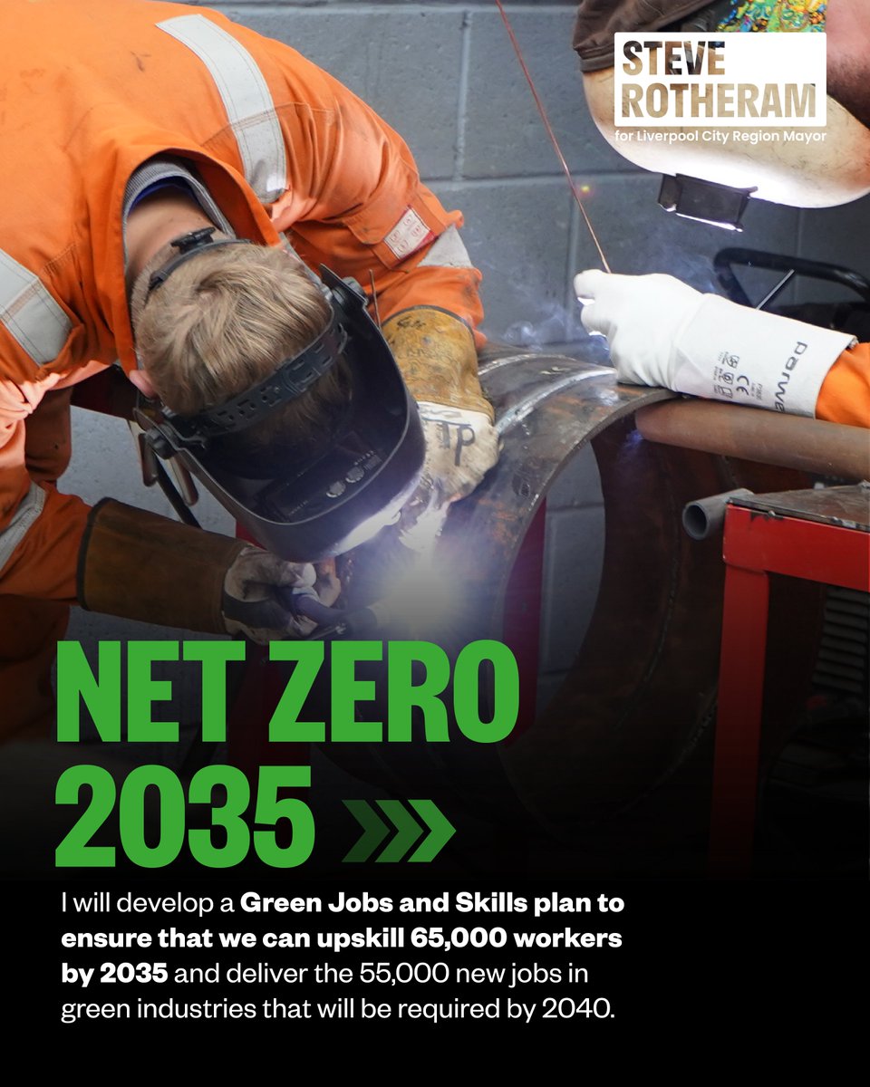 MetroMayorSteve's tweet photo. That's why, if re-elected, I'll develop a Green Jobs and Skills plan to ensure we can upskill 65,000 workers by 2035.
Creating secure, highly skilled jobs and training opportunities in a key industry of the future.
#TakingBackOurFuture https://t.co/GBK6hvZJoN