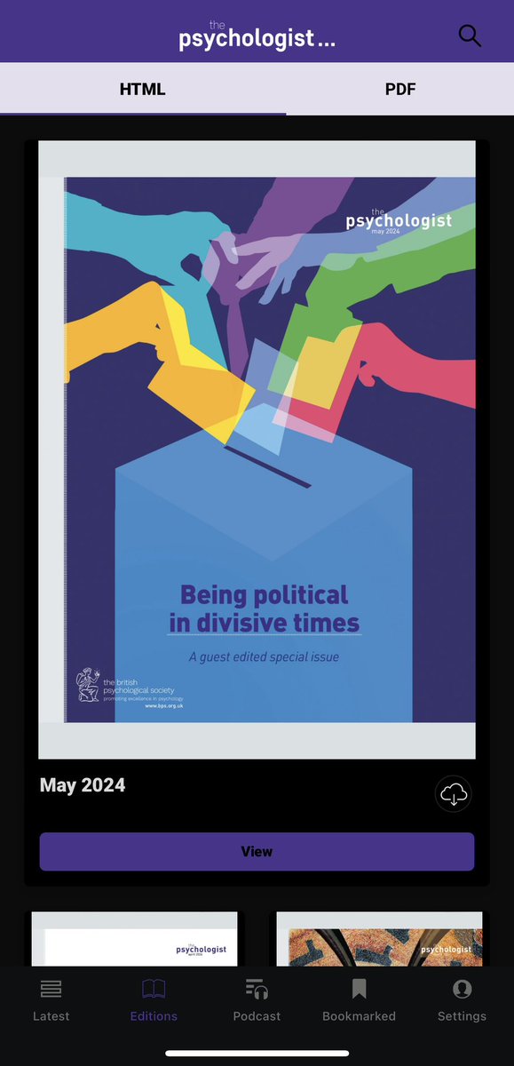 The May special looking fine in The Psychologist app. Free download via your store; complete access for @BPSOfficial members, plus plenty of open content and purchase options for others.