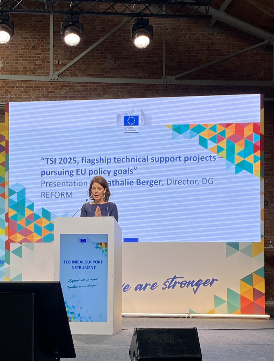 #TSIConference day 2 👉@Nathaliedberger unveiling the #flagships of #TSI 2025. Focus on #PublicAdministration along #ComPAct and other top EU priorities: #SingleMarket  #EconomicSecurity #GreenTransition #Demography #Migration #Health #PFM #BurdenReduction