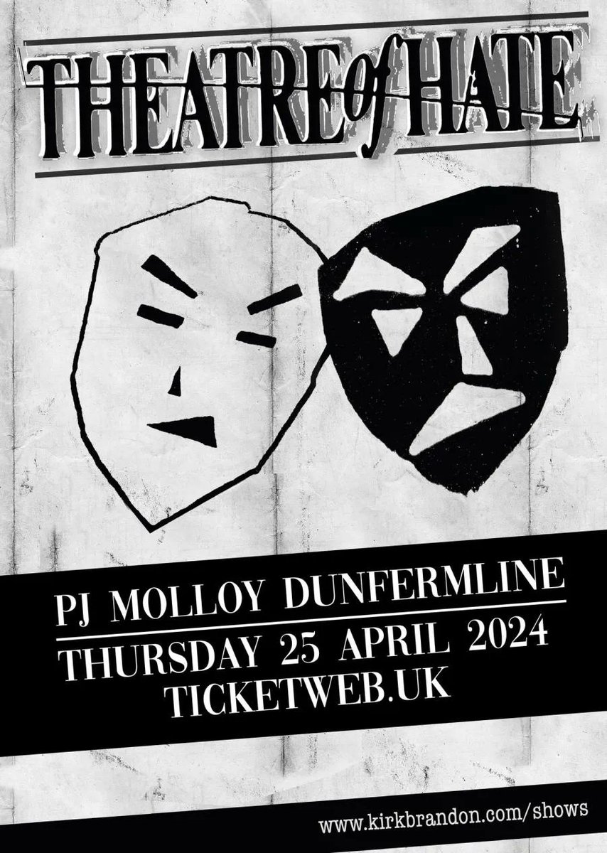 Dunfermline! Tonight you've got Theatre of Hate @kirkbrandon at PJ Molloys @PJMolloys - final few tickets right here >> allgigs.co.uk/view/artist/72…