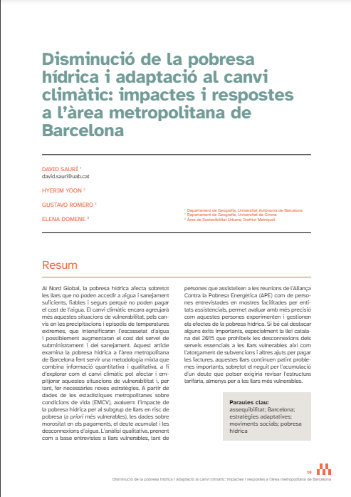 InstMetropoli's tweet photo. 💧Quines implicacions té el #canviclimàtic en la pobresa hídrica i en la garantia del #DHA? El bloc sobre adaptació climàtica urbana de #Papers65 planteja quins costos per adaptar-nos a les #sequeres poden repercutir en el preu de l’aigua. Obrim fil 👇
https://t.co/cYbLqcv2hl https://t.co/IDC23Iqvbr