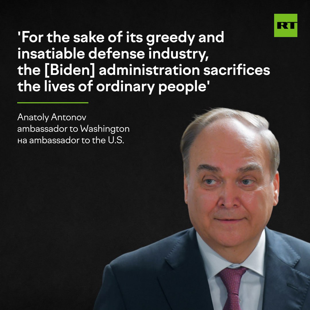 Russian ambassador to Washington Anatoly Antonov accuses the US government of making its choice in favor of war, following the latest massive American military aid package for Ukraine MORE: on.rt.com/csa3