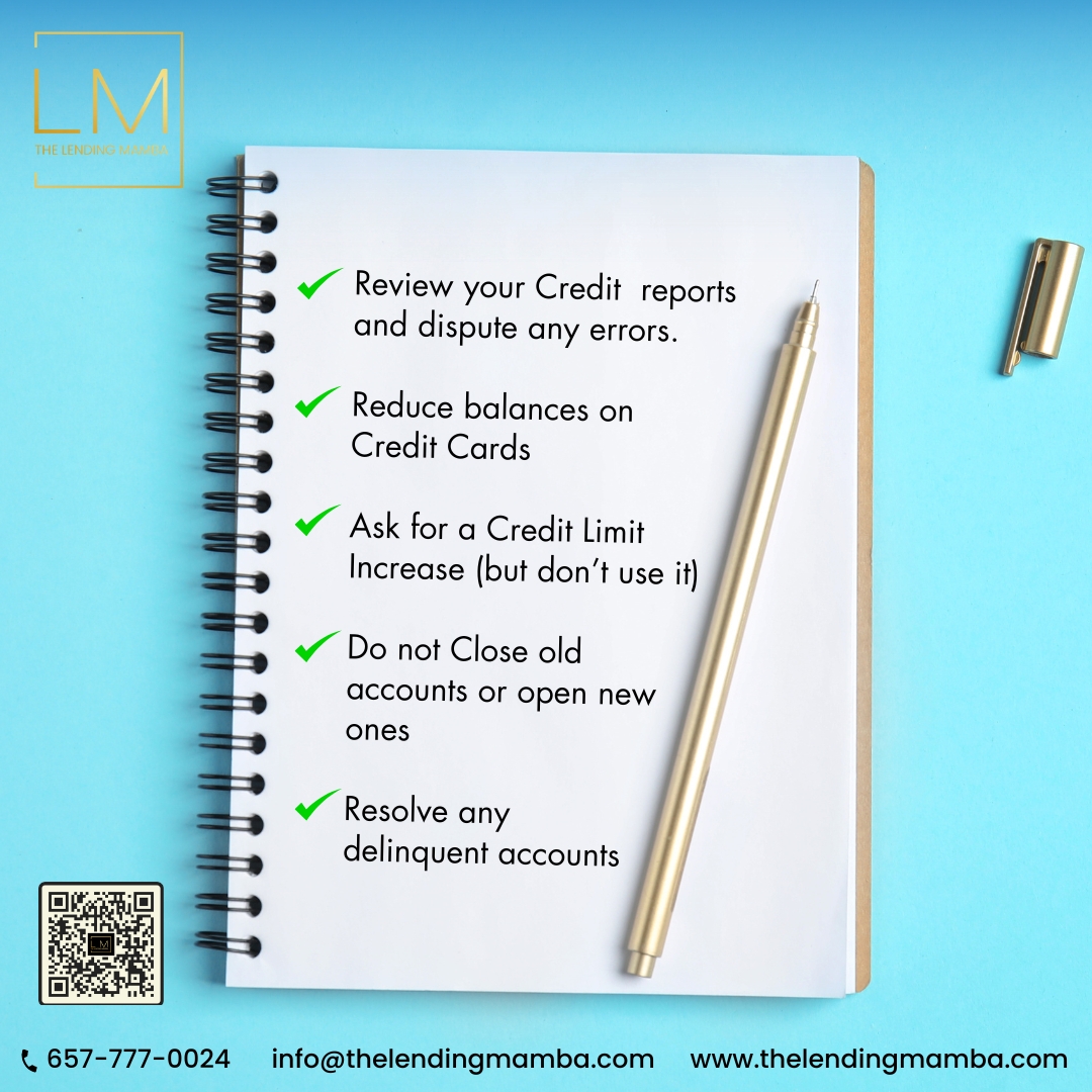 Take charge of your financial future with these simple tips:
thelendingmamba.com
#CreditTips #FinancialWellness #SmartMoneyMoves #creditscore #creditrepair #creditrestoration #credit #creditcard #creditispower #boostmycreditscore #creditincrease #funding #businesstips