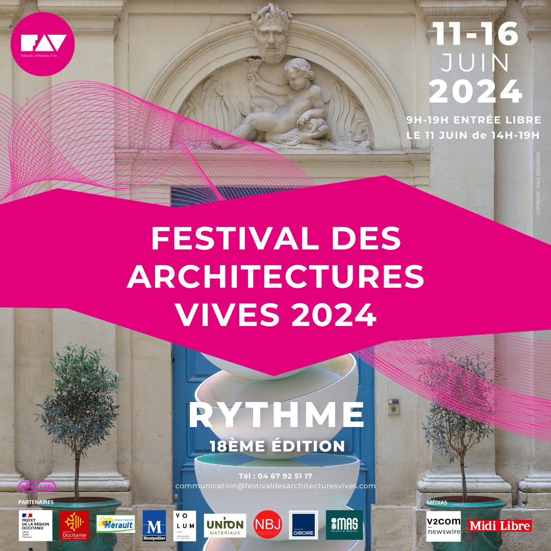 [ 18ème édition ]

Le FAV approche à grands pas !
Découvrez d’ores et déjà l’affiche officielle pour cette 18ème édition sur le thème du Rythme.

📆 Rendez-vous le 11 juin prochain pour découvrir au grand jour les projets de nos 11 équipes participantes.
#FAVMTP24 #Montpellier