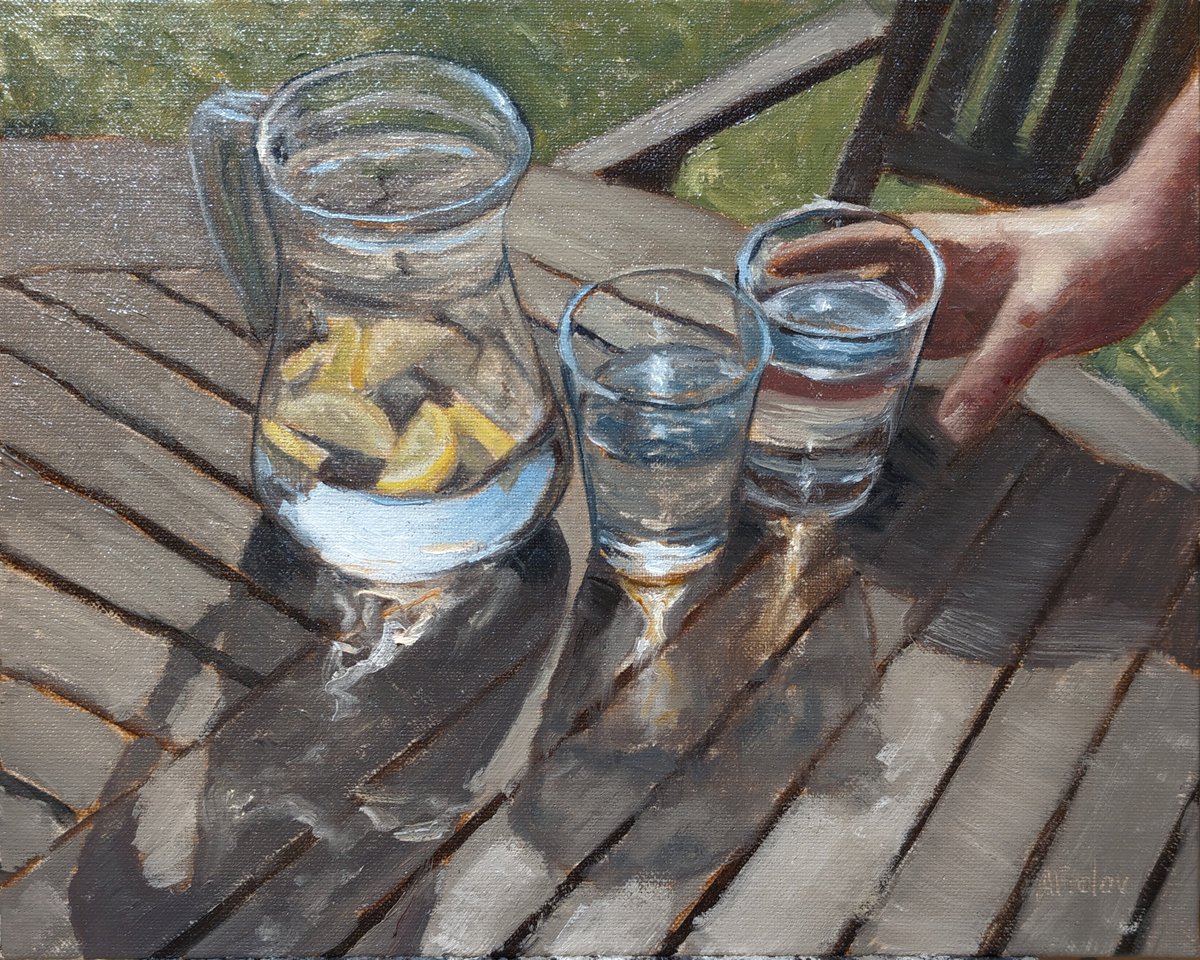 Summer Lemon Water, My oil painting