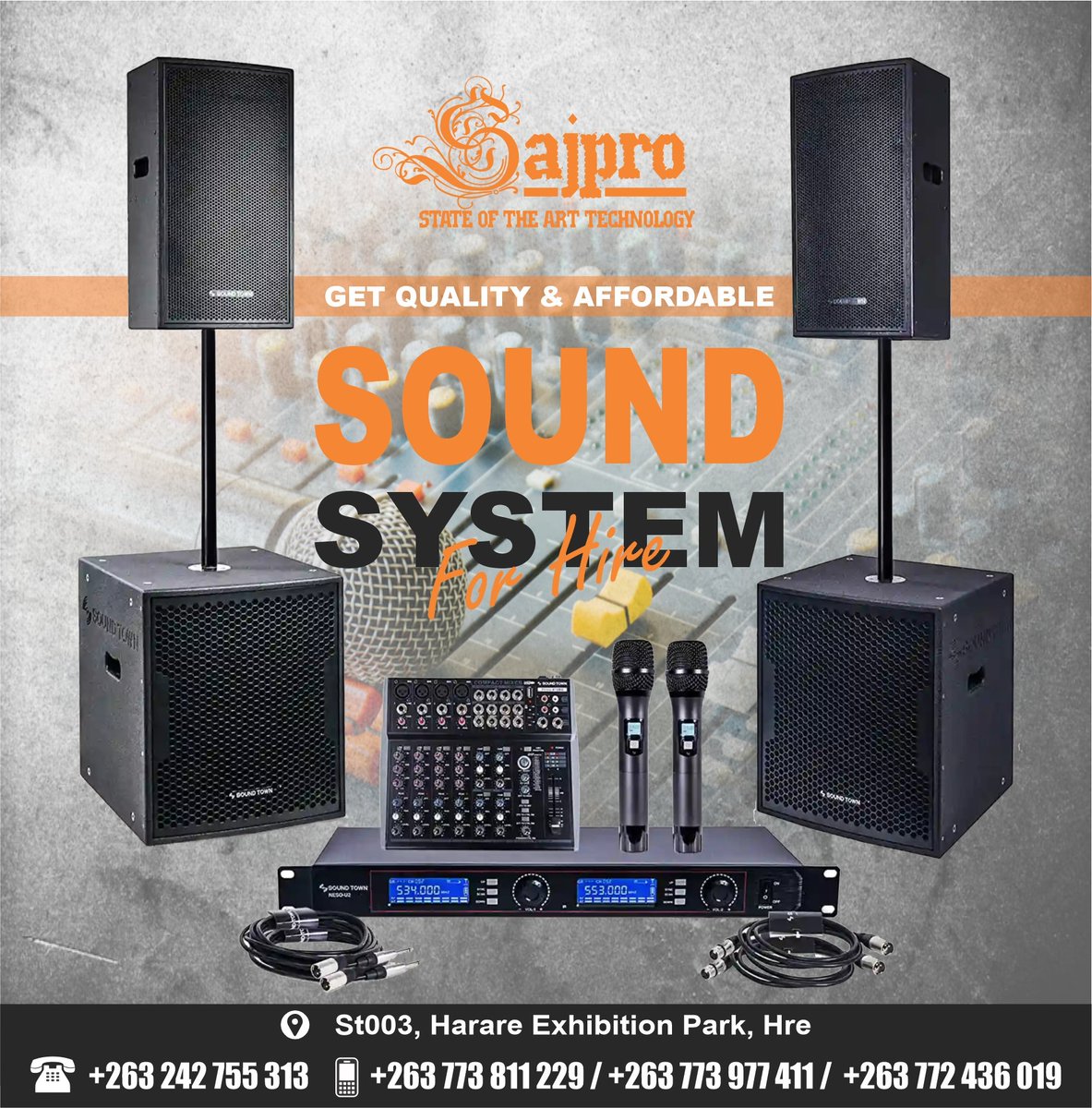Sajpro_zw's tweet photo. @daddyhope We have a sound  system for hire  from as little as $100  0773 811229. https://t.co/gVD7aiXGtd