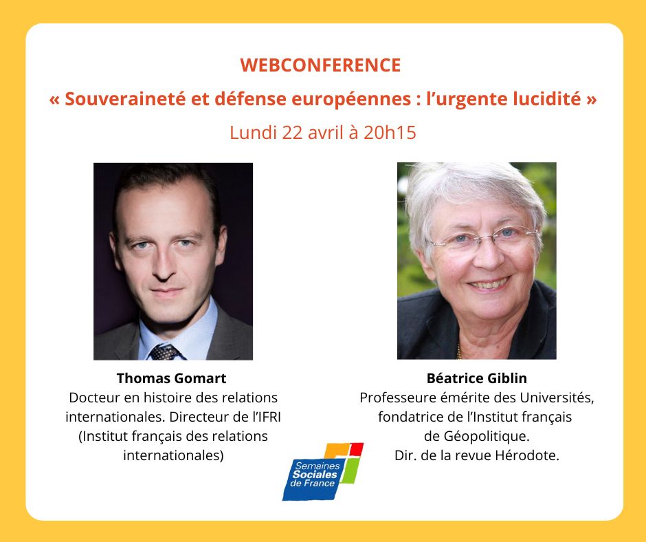 🔸 REPLAY 🔸 'Souveraineté et défense européennes : l'urgente lucidité' @ThomasGomart @IFRI_ & Béatrice Giblin @UnivParis8 @IFGeopolitique @herodotenet 👁️ Voir la conférence >>> youtube.com/watch?v=_9YY-E… 🎧 L'écouter >>>> semainessocialesdefrance.lepodcast.fr