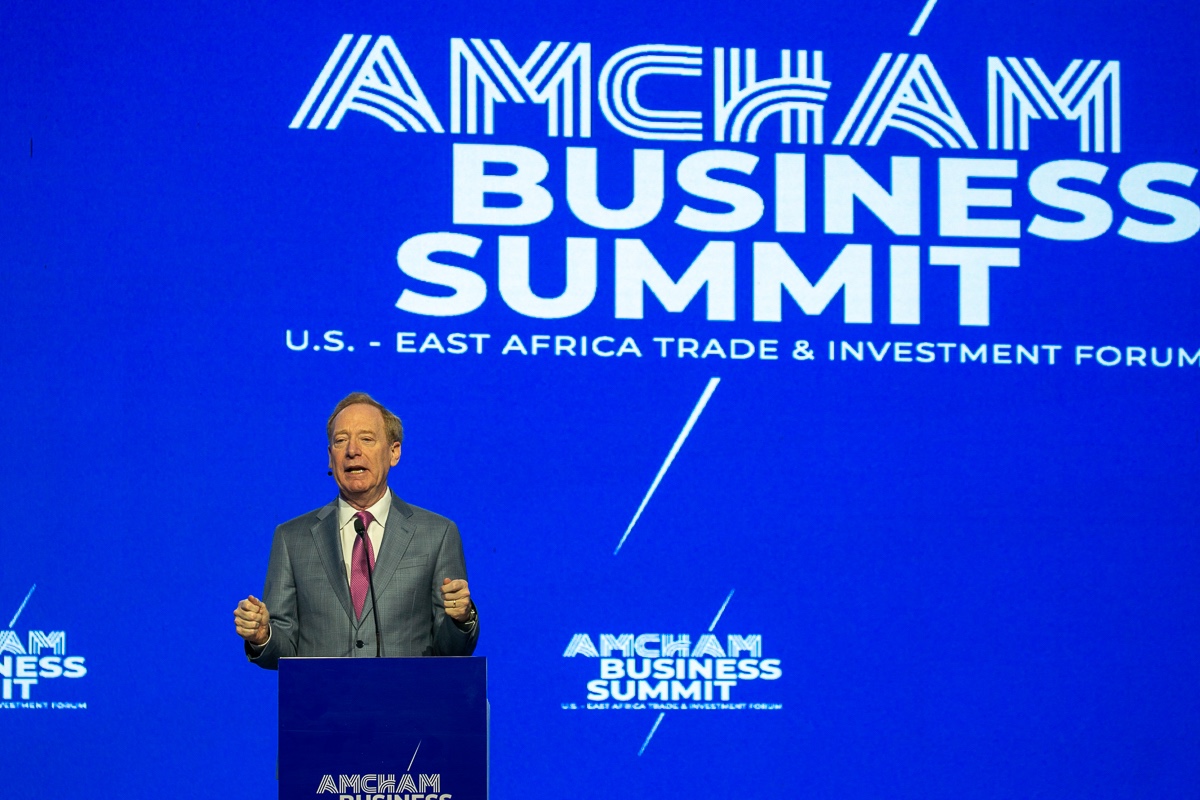 AmChamKE's tweet photo. Brad Smith, Vice Chair and President @Microsoft takes the stage to share insight on the untapped potential, applications, and ethical considerations surrounding Generative AI.

@BradSmi #AMCHAMSummit #FutureOfTrade https://t.co/Lbl61sZ5nj