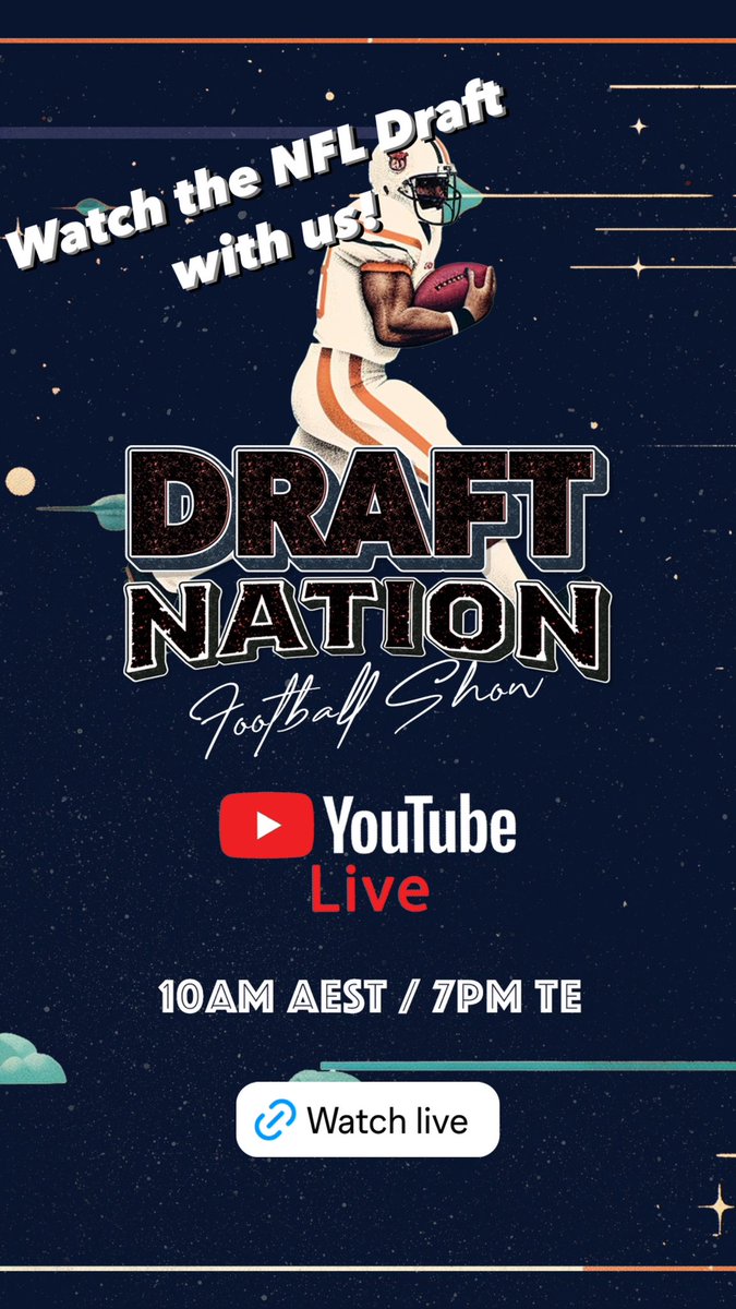 Watch the NFL Draft with us! 10am AEST 👀