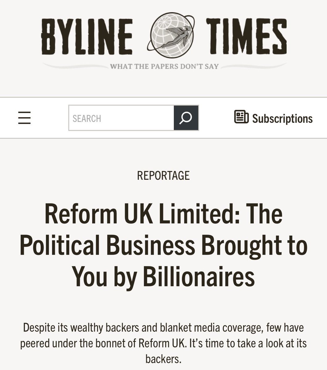 On what grounds has the Electoral Commission deemed it ok for a private company to act as a political party and field candidates in an election? Could any company do this? Infosys, perhaps? bylinetimes.com/2024/01/18/ref…