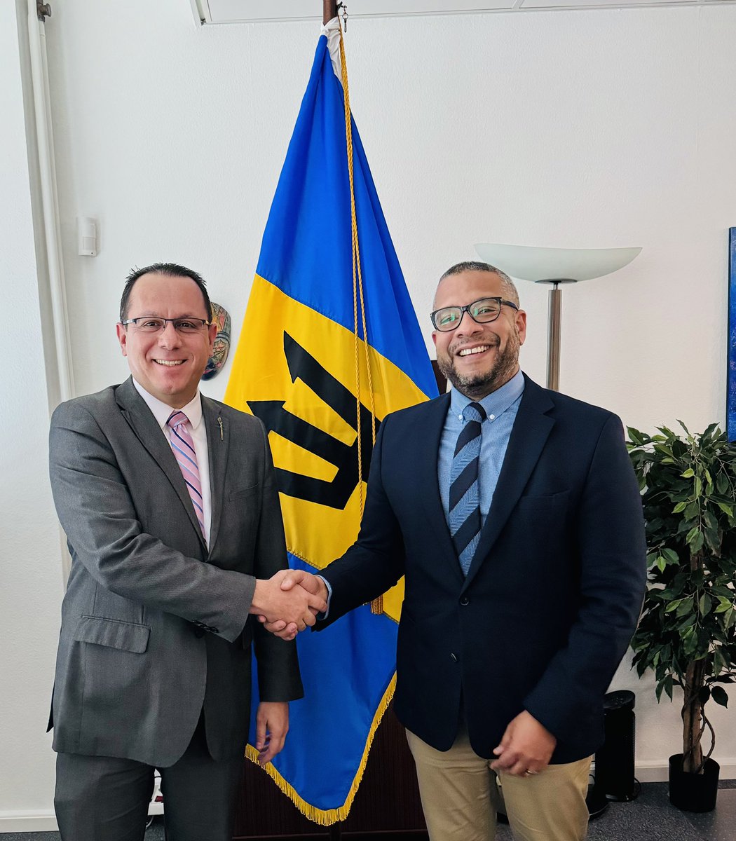 Pleasure to meet Venezuela Embajador Alexander Yánez @alexanderyd2030 to welcome him to Geneva & to assure of 🇧🇧 continued partnership with 🇻🇪 on trade and UN-related issues.