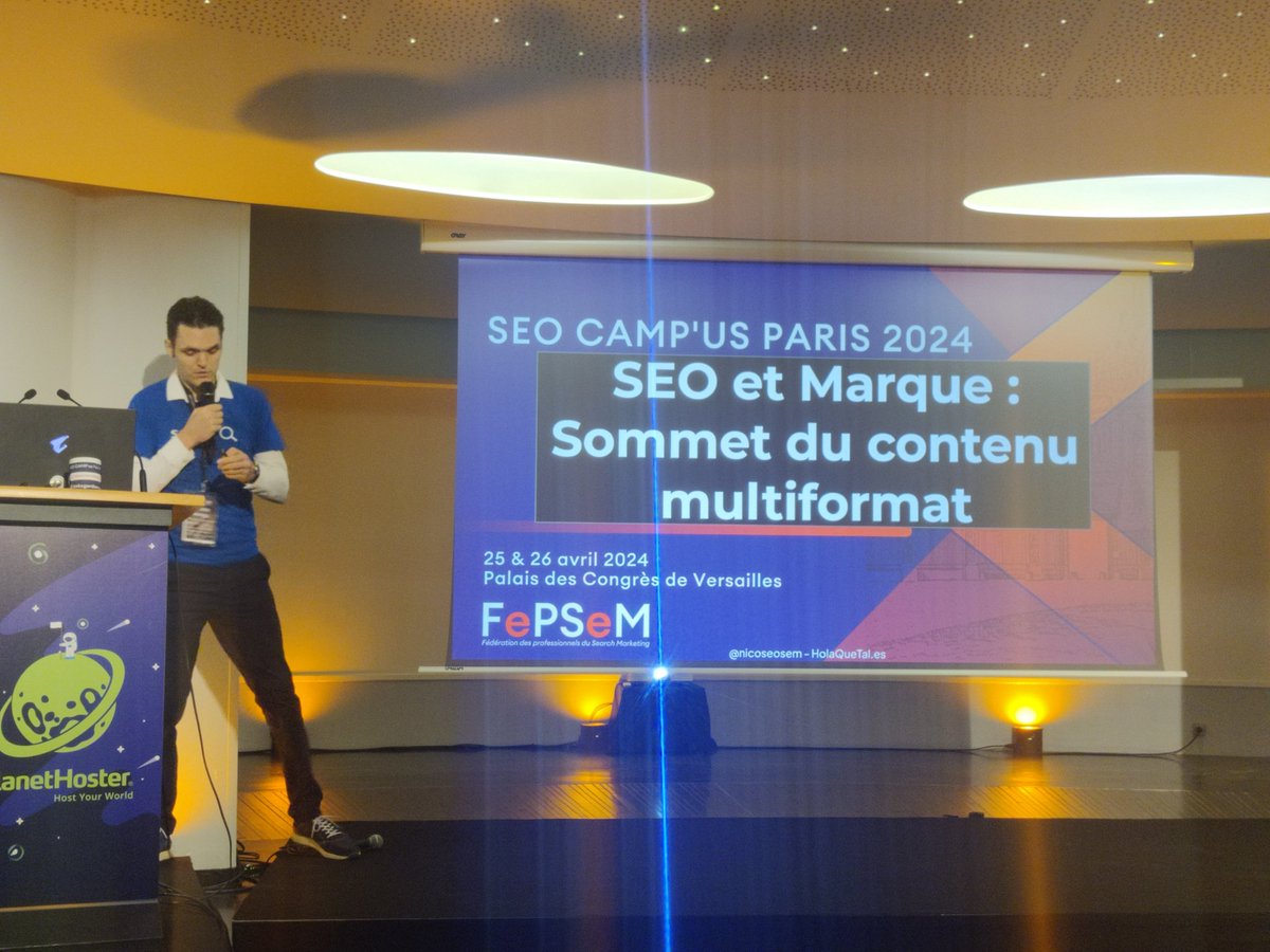 "Le SEO, c'est partout où il y a une barre de recherche => faire la recherche de mots-clés sur les moteurs de rech. utilisés par le byer persona : Youtube, Instagram, Tik Tok, Amazon, Spotify, pas seulement sur Google" Nicolas Audemar #SEOCampus #fepsem #ZOOMbyYOODA